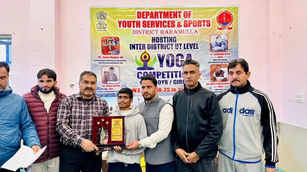 Our Class 12 (Non-Medical) student Surinder Kumar has made the school shine by securing 1st Position (Rhythmic Pair) at the UT Level Inter-District Yoga Championship held at Baramulla on 30th October 2025