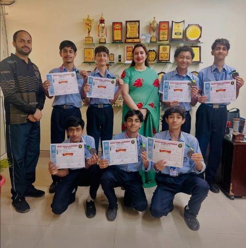 🏆 Our young champions won 3rd position in District Netball Championship 2026–27. Principal Mrs Priya Singh felicitated them. 👏✨