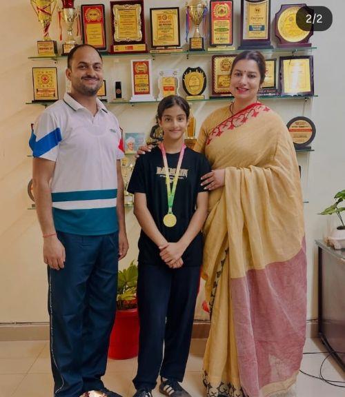 Proud moment! Taniya Sharma of Class IX wins Gold in the 400m race at the Inter-Zonal District Athletics Event. Congratulations!