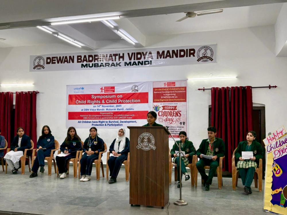 National Development Foundation NDF Jammu J&k & UNICEF India holds Symposium on #childrights at Dbnschool Mubarak Mandi (2025)
